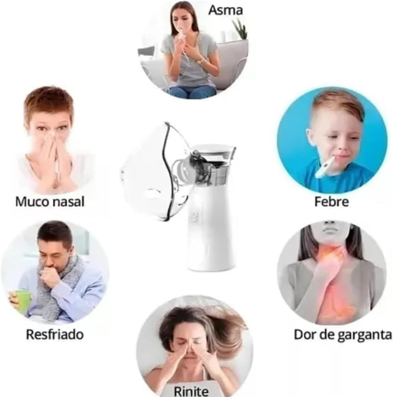 Nebulizador Silencioso Portátil - Inalador para Asma e Problemas Respiratórios™